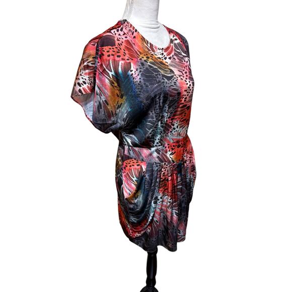 Revolve / L'Academie The Gina Abstract Butterfly Printed Satin Mini Dress - M - Picture 3 of 8